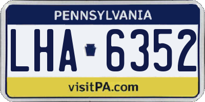 PA license plate LHA6352