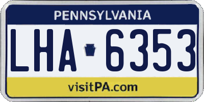 PA license plate LHA6353