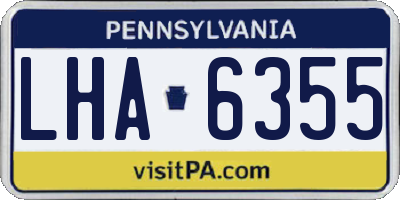 PA license plate LHA6355