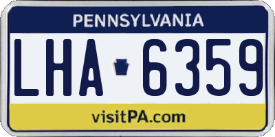PA license plate LHA6359