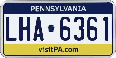 PA license plate LHA6361