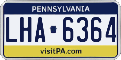 PA license plate LHA6364