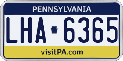 PA license plate LHA6365