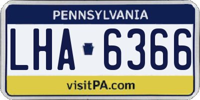 PA license plate LHA6366