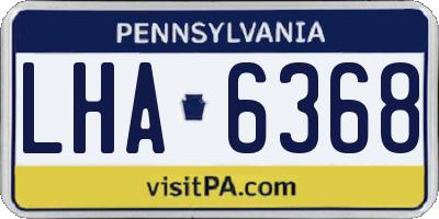PA license plate LHA6368