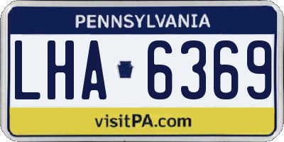 PA license plate LHA6369