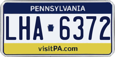 PA license plate LHA6372