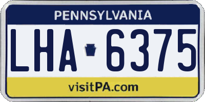 PA license plate LHA6375
