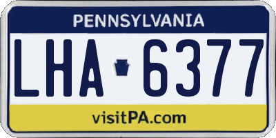 PA license plate LHA6377