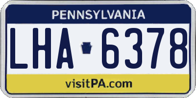 PA license plate LHA6378