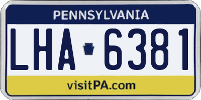 PA license plate LHA6381