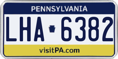PA license plate LHA6382