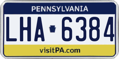 PA license plate LHA6384