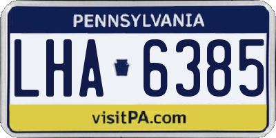 PA license plate LHA6385