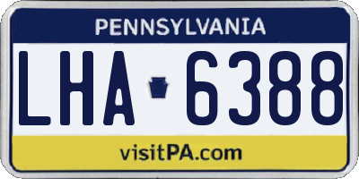 PA license plate LHA6388