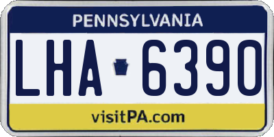 PA license plate LHA6390