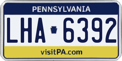 PA license plate LHA6392