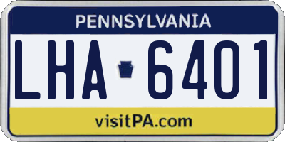 PA license plate LHA6401