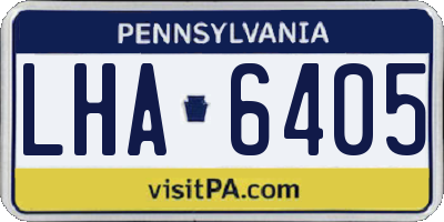 PA license plate LHA6405