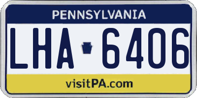 PA license plate LHA6406