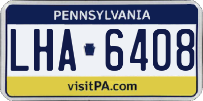 PA license plate LHA6408
