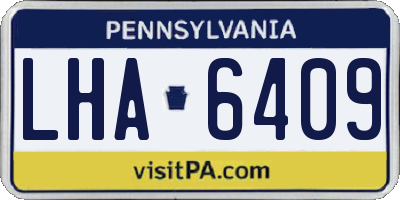 PA license plate LHA6409