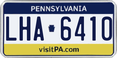 PA license plate LHA6410