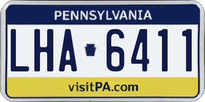 PA license plate LHA6411