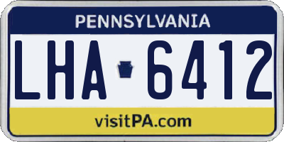 PA license plate LHA6412