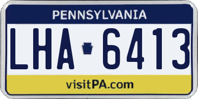 PA license plate LHA6413