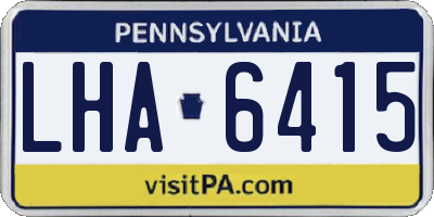 PA license plate LHA6415