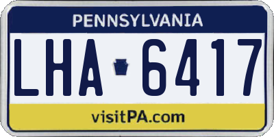 PA license plate LHA6417
