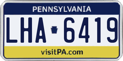 PA license plate LHA6419