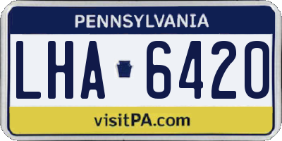PA license plate LHA6420