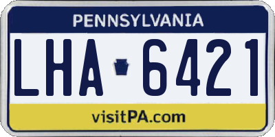 PA license plate LHA6421
