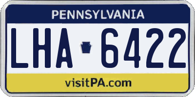 PA license plate LHA6422