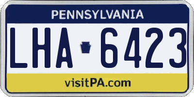 PA license plate LHA6423