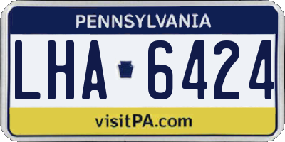 PA license plate LHA6424