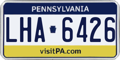 PA license plate LHA6426
