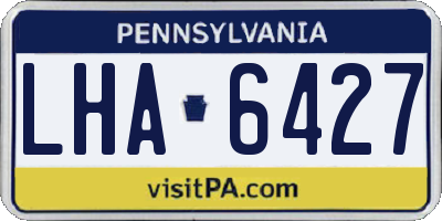 PA license plate LHA6427