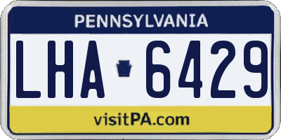 PA license plate LHA6429