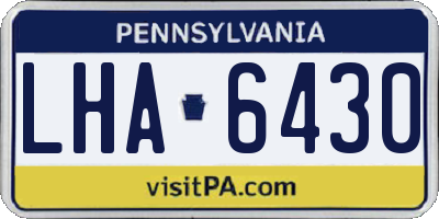 PA license plate LHA6430