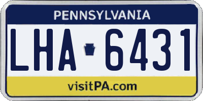 PA license plate LHA6431