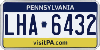 PA license plate LHA6432