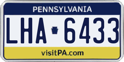 PA license plate LHA6433