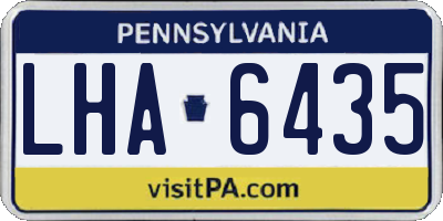 PA license plate LHA6435