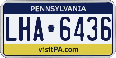 PA license plate LHA6436