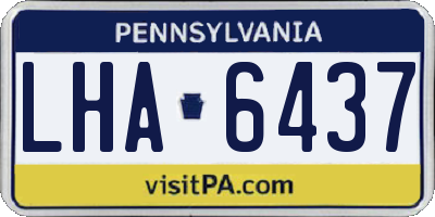 PA license plate LHA6437
