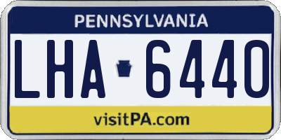 PA license plate LHA6440