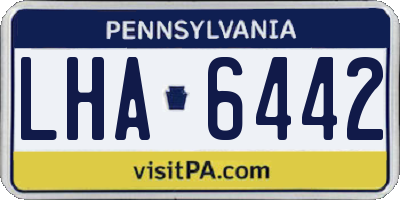 PA license plate LHA6442